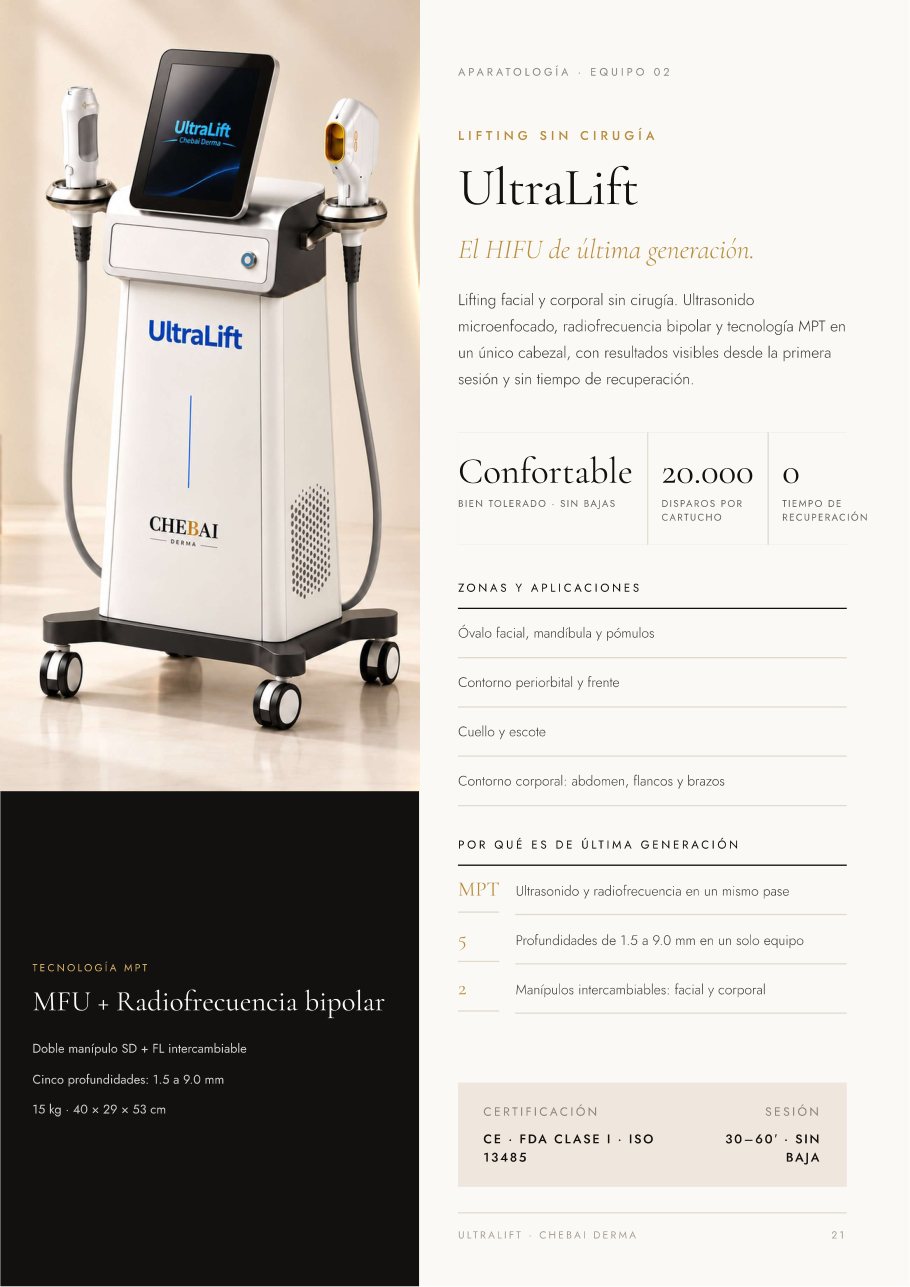Página de ULTRALIFT en el catálogo Chebai Derma 2026